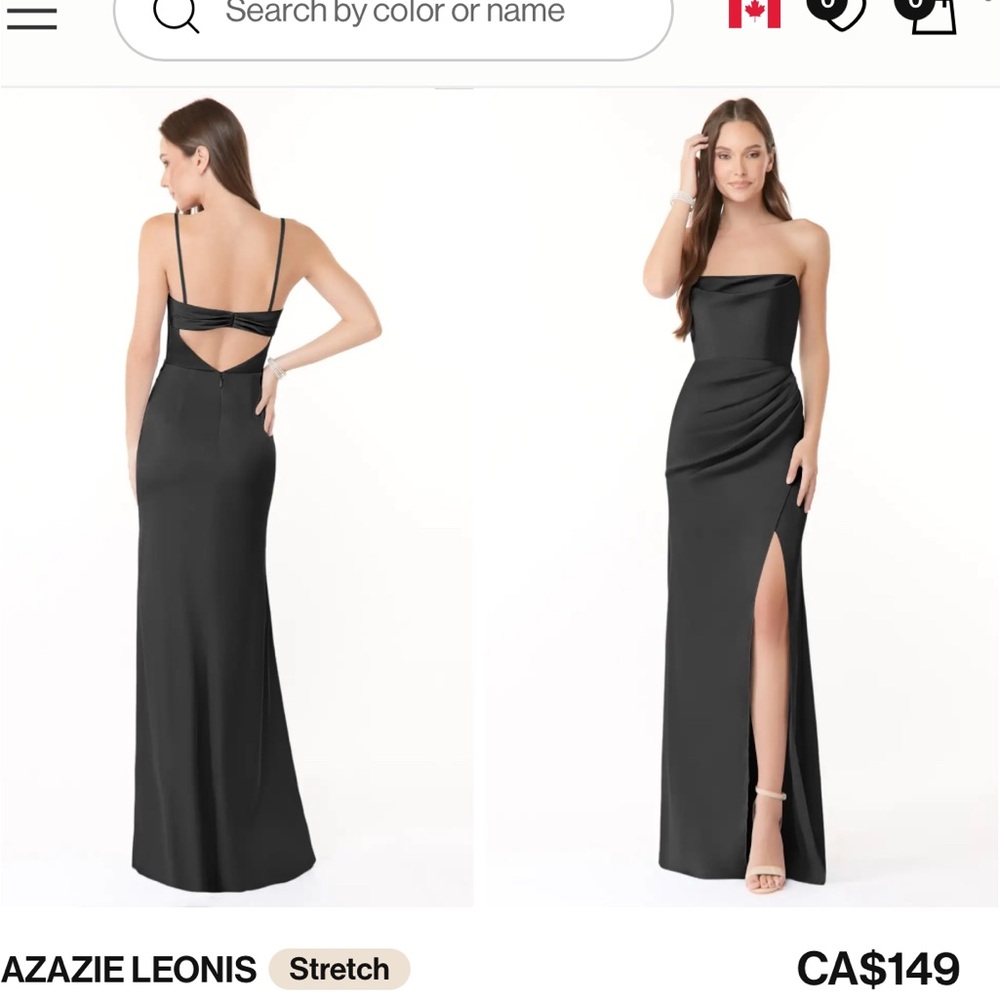Azazie Leonis Black Bridesmaid Dress